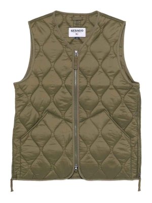 SEBAGO: giacche imbottite - Giubbotto imbottito trapuntato verde oliva