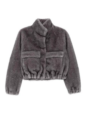 VALENTINI 1972: Pellicce e montoni - Giacca in pelliccia in finto grigio