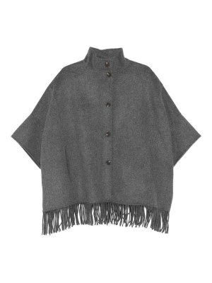 YERSE: cappotti al ginocchio - Sonny Cape in miscela di lana grigia