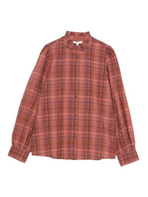 YERSE: shirts - Norfolk Shirt In Red Checked Pattern