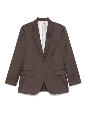BRUNELLO CUCINELLI: ブレザー - ブレザー - ブラウン