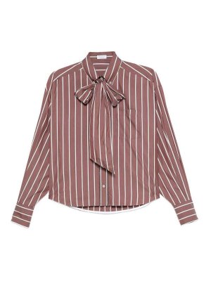 BRUNELLO CUCINELLI: shirts - Striped Shirt With Bow