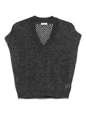 BRUNELLO CUCINELLI: Sweatshirts & Sweaters - Grey V Neck Sweatshirt