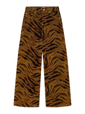 GANNI: straight leg jeans - Zebra Print Jeans