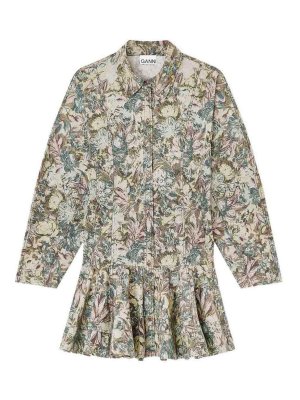 GANNI: ニーレングスドレス - 膝丈ドレス - 緑