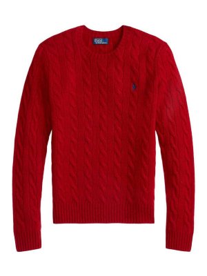 POLO RALPH LAUREN: Strickpullover mit Rundhalsausschnitt - Rundhalspullover - Rot