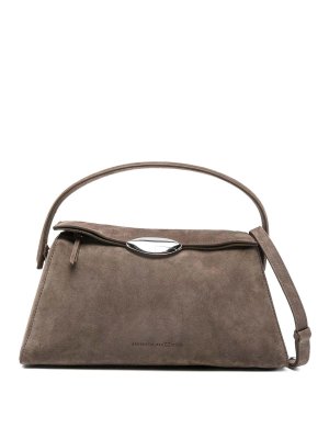 BENEDETTA BRUZZICHES: totes bags - Tote Bag In Taupe Suede Leather