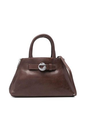 COPERNI: cross body bags - Mini Data Bag In Brown Calf Leather