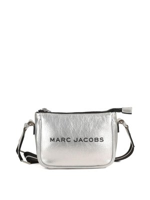 MARC JACOBS: cross body bags - Silver Logo Crossbody Bag
