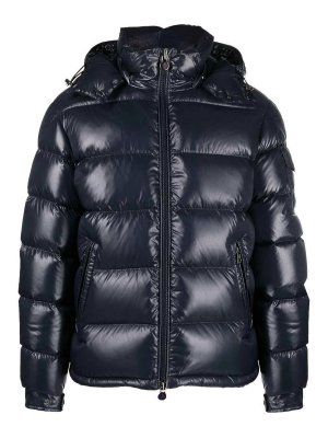 MONCLER: padded jackets - Short Blue Down Jacket With Hood