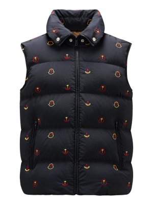 MONCLER: Gilets tricot - Gilet - Bleu