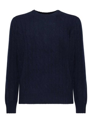 POLO RALPH LAUREN: Strickpullover mit Rundhalsausschnitt - Rundhalspullover - Blau