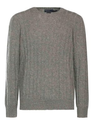 POLO RALPH LAUREN: Strickpullover mit Rundhalsausschnitt - Rundhalspullover - Grau