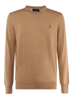 POLO RALPH LAUREN: Strickpullover mit Rundhalsausschnitt - Rundhalspullover - Beige