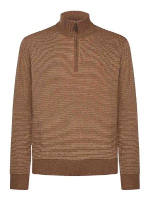 POLO RALPH LAUREN: Strickpullover mit Rundhalsausschnitt - Rundhalspullover - Braun