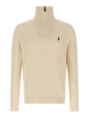 POLO RALPH LAUREN: Strickpullover mit Rundhalsausschnitt - Rundhalspullover - Weiß