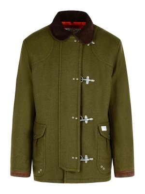 FAY: casual jackets - 4Ganci Green Wool Blend Jacket
