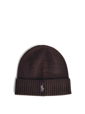 POLO RALPH LAUREN: beanies - Brown Wool Beanie