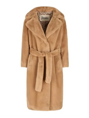 HERNO: knee length coats - Camel jacket