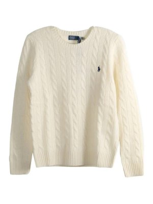 RALPH LAUREN: Strickpullover mit Rundhalsausschnitt - Rundhalspullover - Hellorange