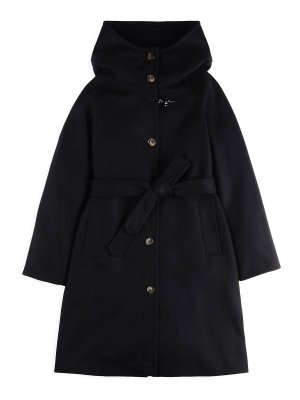 FAY: cappotti al ginocchio - Cappotto Donna Blu Con Bottoni E Cintura