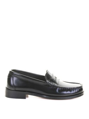 FURLA: Loafers & Slippers - Women's black leather moccasin