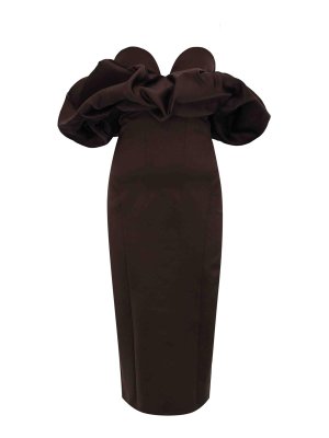 ELISABETTA FRANCHI: Vestidos media pierna - Vestido Midi - Naranja Oscuro