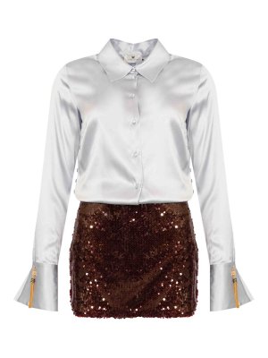 ELISABETTA FRANCHI: abiti al ginocchio - Vestito in raso con paillettes