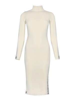 ELISABETTA FRANCHI: knee length dresses - Viscose Dress With Logo Bands