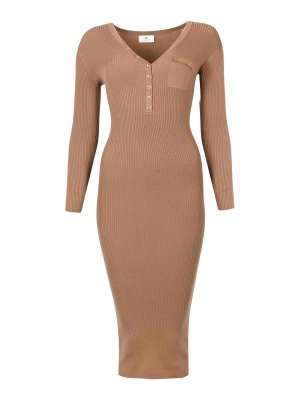 ELISABETTA FRANCHI: Vestidos media pierna - Vestido Midi - Marrón