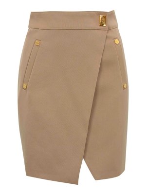 ELISABETTA FRANCHI: mini skirts - Short Skirt In Wool Blend Gabardine