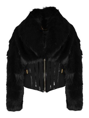 ELISABETTA FRANCHI: Fur & Shearling Coats - Jacket With Fur Effect And Double Crepe