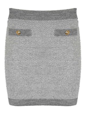 ELISABETTA FRANCHI: ニーレングススカート＆ミディ丈 - 膝丈/ミディスカート - グレー