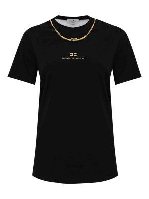 ELISABETTA FRANCHI: t-shirts - Jersey T-Shirt With Necklace