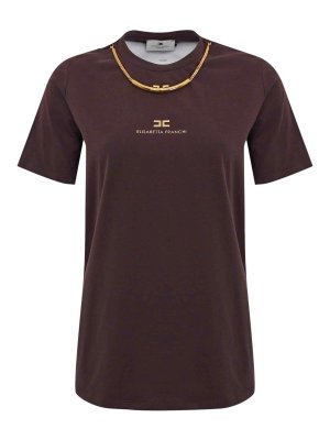 ELISABETTA FRANCHI: t-shirts - Jersey T-Shirt With Necklace