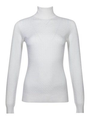 ELISABETTA FRANCHI: crew necks - Jacquard Wool Sweater With Logo