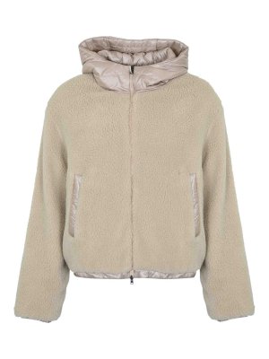 HERNO: Fur & Shearling Coats - Jacket In Teddy Fabric And Ultralight Nylon