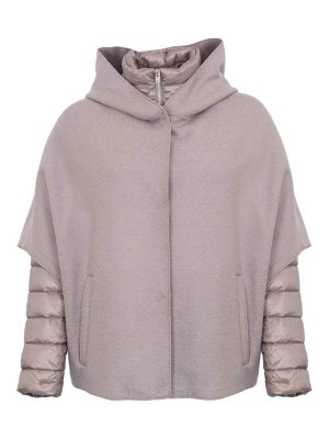 HERNO: padded jackets - Resort Cape In Felted Wool