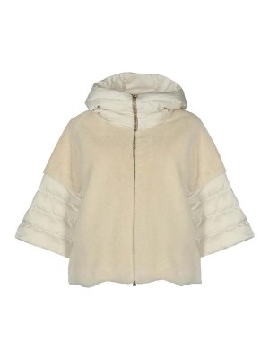 HERNO: padded jackets - Satin Cape And Lady Alternative Fur