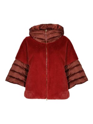 HERNO: padded jackets - Satin Cape And Lady Alternative Fur