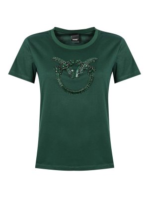 Pinko: t-shirts - Quentin Jewel Logo T-Shirt
