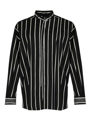 Pinko: shirts - Crescenza Poplin Shirt With Shiny Laces
