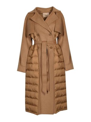 TWINSET: Abrigos semilargos - Abrigo Midi - Marrón