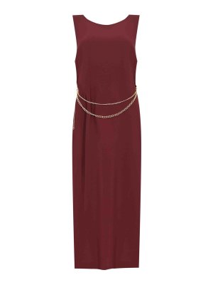 TWINSET: abiti al ginocchio - Vestito di crepe con cintura