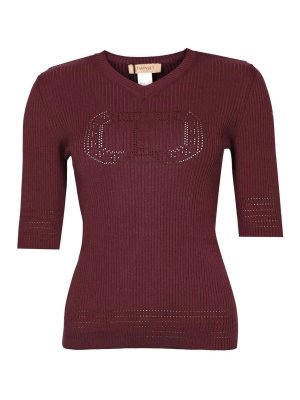 TWINSET: crew necks - Ribbed Sweater With Oval-T Logo