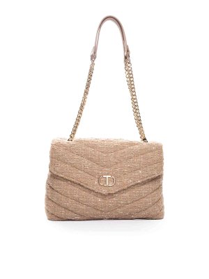 TWINSET: shoulder bags - Dreamy Tweed Shoulder Bag