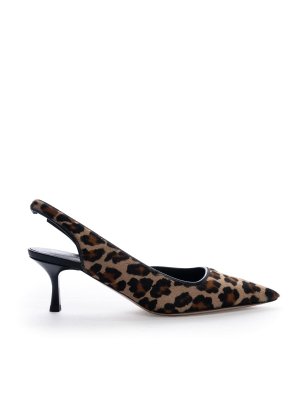Semicouture: sandals - Dean Sandal In Leopard-Print Pony Skin