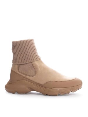 TOD'S: stivali - Avvio Chelsea in pelle scamosciata e mesh