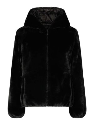 Save The Duck: knee length coats - Black jacket