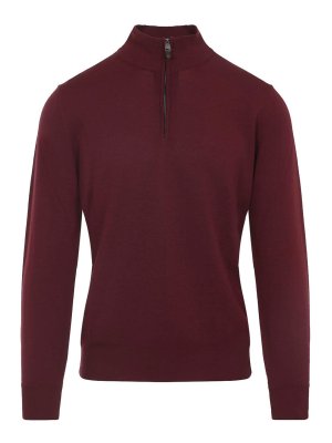 CANALI: Cuellos altos y polos - Suéter Con Cuello Alto - Burdeos